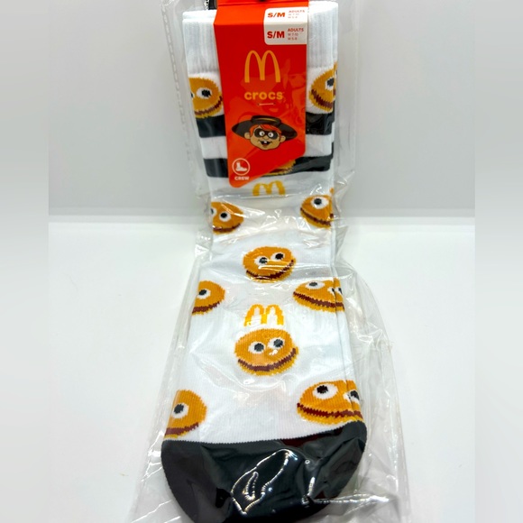 CROCS Other - New Crocs X McDonald's Collab Limited Edition Hamburglar Socks Size S/M *Sealed*